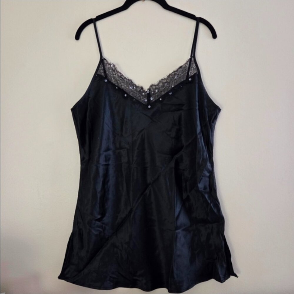 Metro 7 100% Silk Black Chemise - Picture 1 of 8